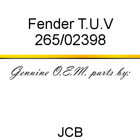 Fender, T.U.V 265/02398