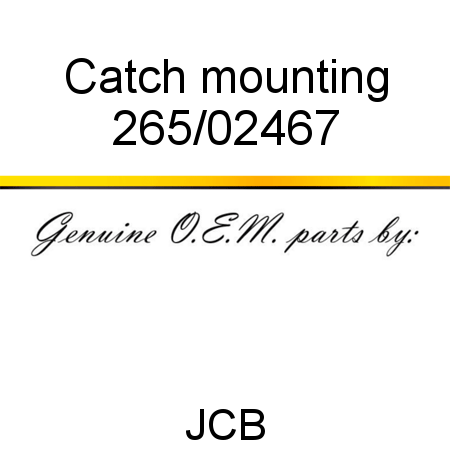Catch, mounting 265/02467