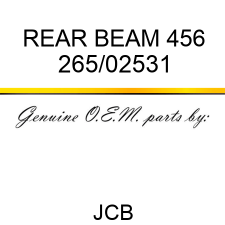 REAR BEAM 456 265/02531