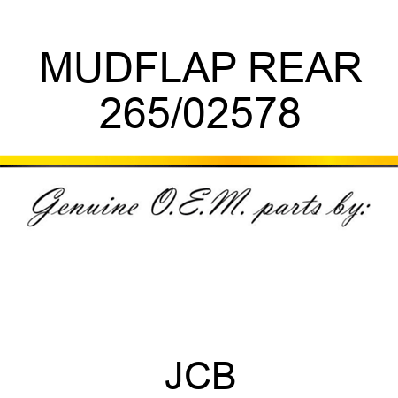 MUDFLAP REAR 265/02578
