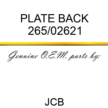 PLATE BACK 265/02621