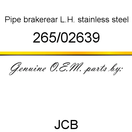 Pipe, brake,rear L.H., stainless steel 265/02639