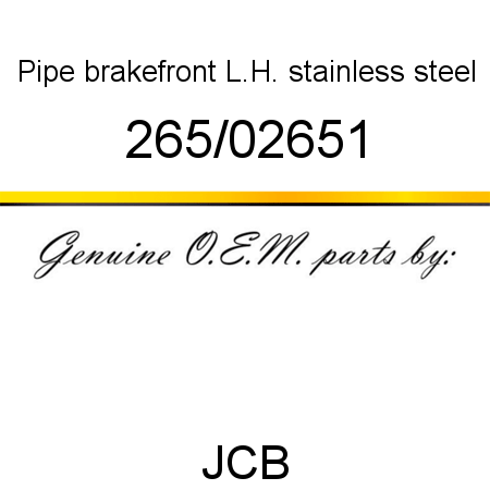 Pipe, brake,front L.H., stainless steel 265/02651
