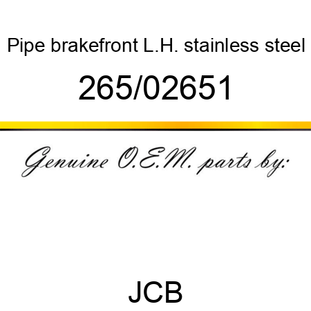 Pipe, brake,front L.H., stainless steel 265/02651