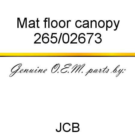 Mat, floor, canopy 265/02673