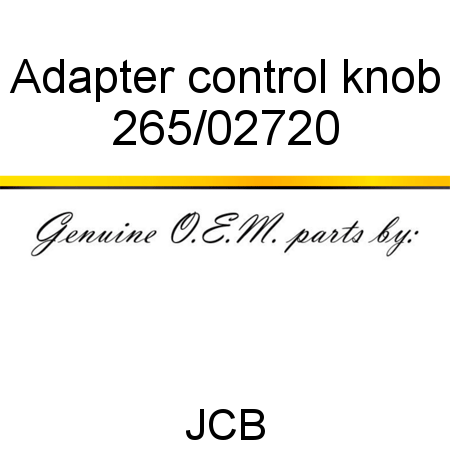 Adapter, control knob 265/02720