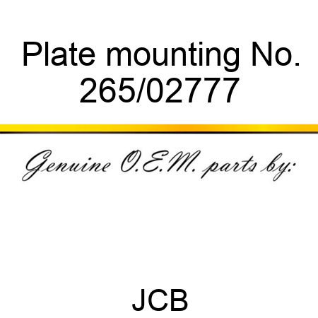 Plate mounting No. 265/02777