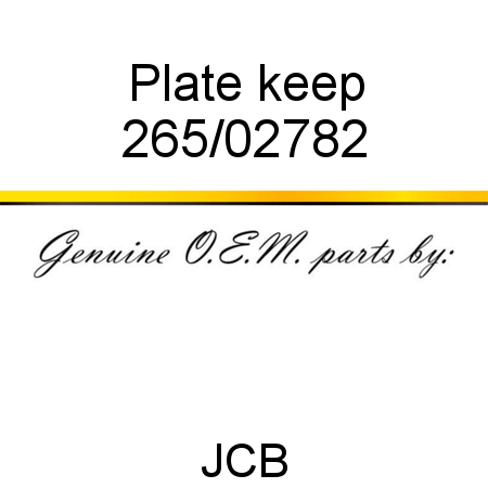 Plate, keep 265/02782