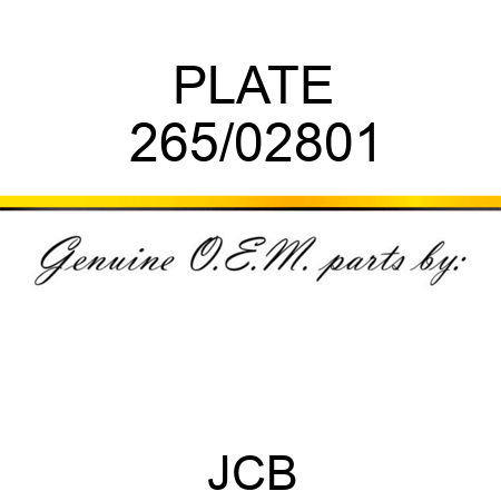 PLATE 265/02801