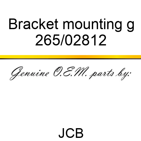 Bracket mounting g 265/02812