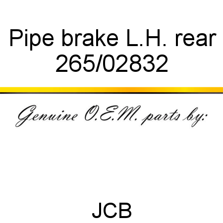 Pipe, brake, L.H. rear 265/02832