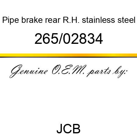 Pipe, brake, rear R.H., stainless steel 265/02834