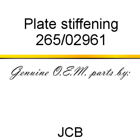 Plate, stiffening 265/02961