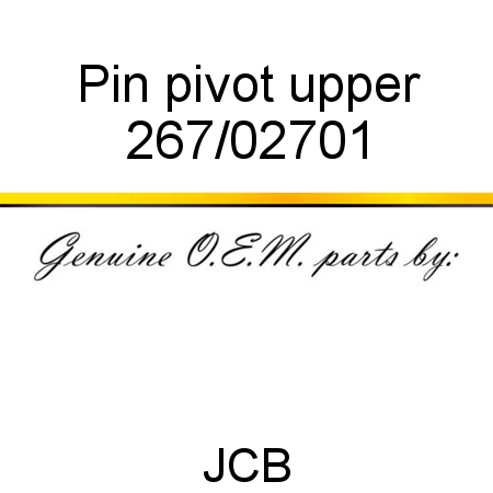 Pin, pivot, upper 267/02701