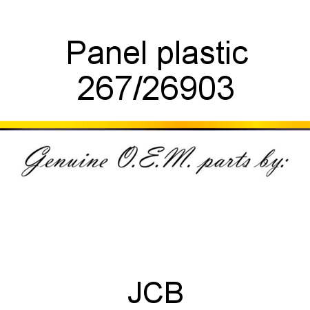 Panel, plastic 267/26903