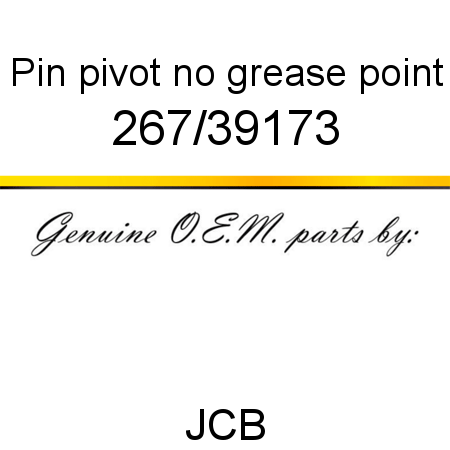 Pin, pivot, no grease point 267/39173