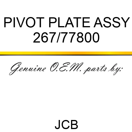 PIVOT PLATE ASSY 267/77800