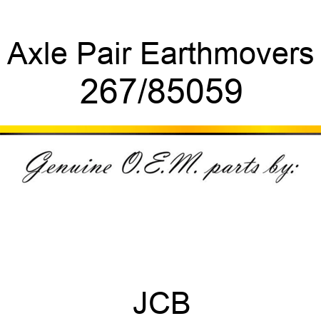 Axle Pair Earthmovers 267/85059