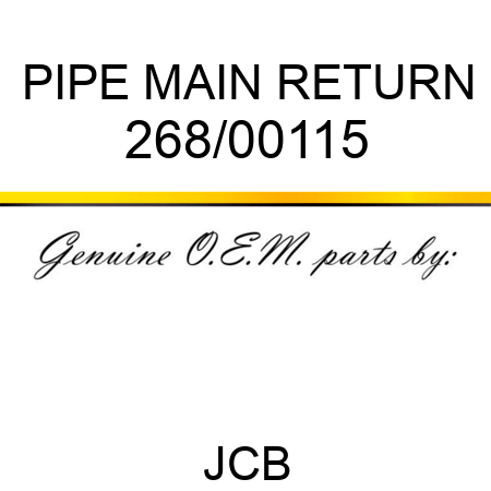PIPE MAIN RETURN 268/00115