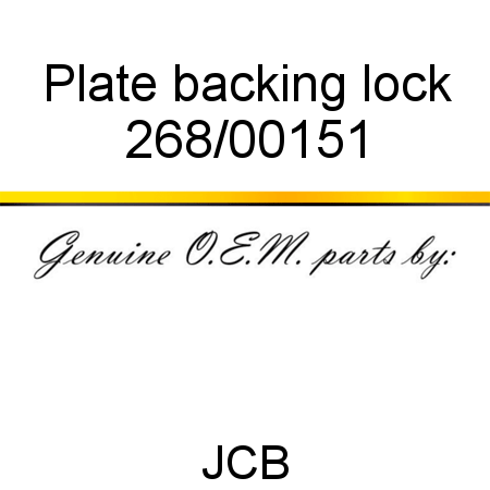 Plate, backing, lock 268/00151