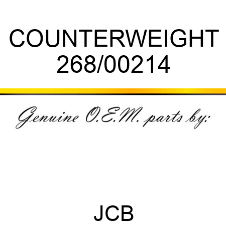 COUNTERWEIGHT 268/00214