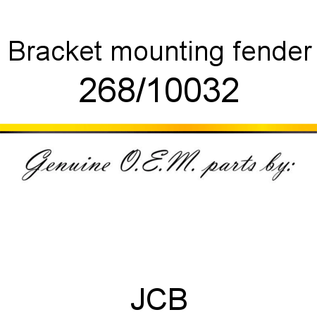 Bracket, mounting fender 268/10032