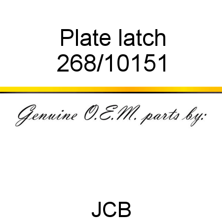 Plate, latch 268/10151