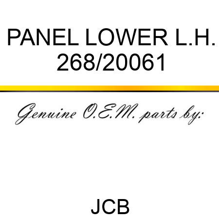 PANEL LOWER L.H. 268/20061