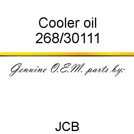 Cooler, oil 268/30111