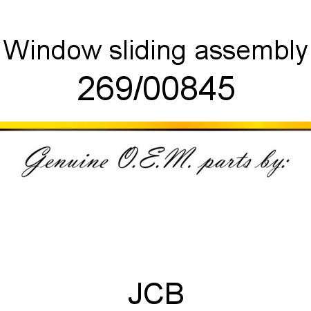 Window, sliding, assembly 269/00845