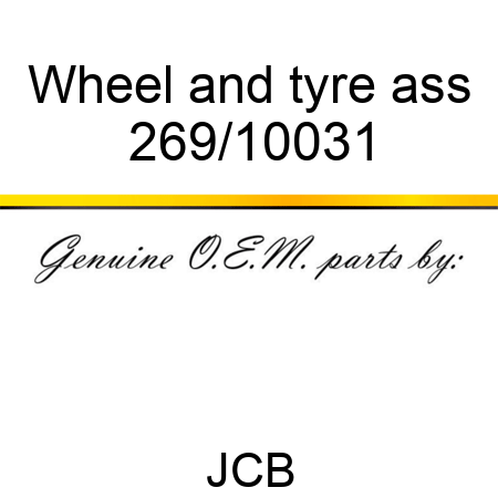 Wheel and tyre ass 269/10031