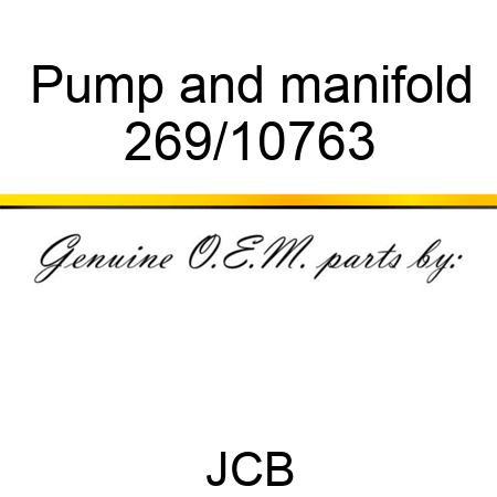 Pump and manifold 269/10763