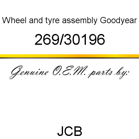 Wheel, and tyre assembly, Goodyear 269/30196