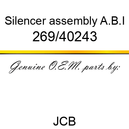 Silencer, assembly, A.B.I 269/40243
