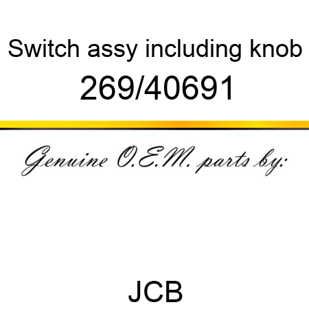 Switch, assy, including knob 269/40691