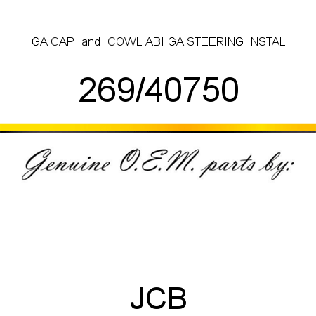 GA CAP & COWL ABI, GA STEERING INSTAL 269/40750