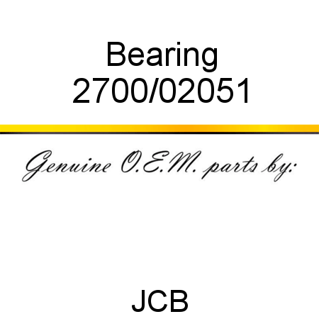 Bearing 2700/02051
