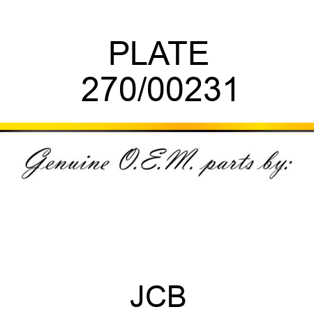 PLATE 270/00231