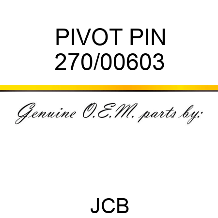 PIVOT PIN 270/00603