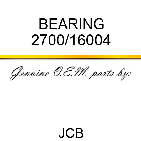 BEARING 2700/16004