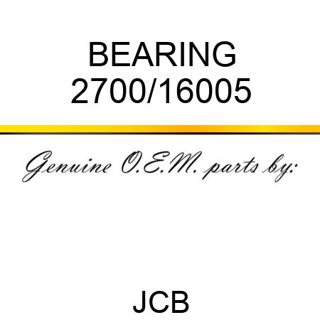 BEARING 2700/16005