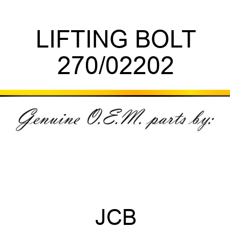 LIFTING BOLT 270/02202