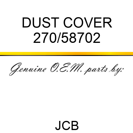 DUST COVER 270/58702