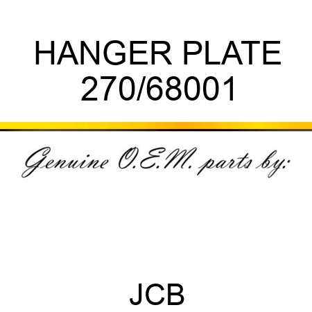 HANGER PLATE 270/68001