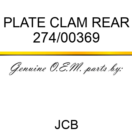 PLATE CLAM REAR 274/00369