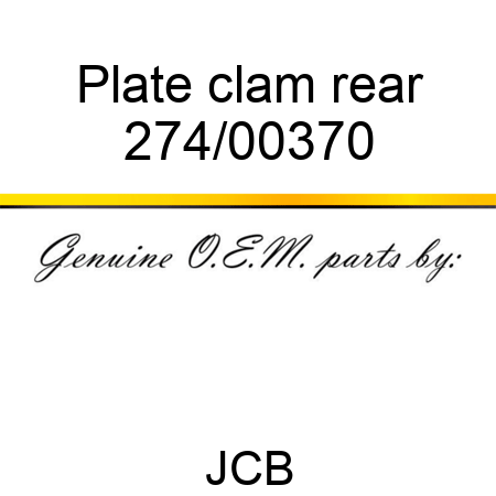 Plate clam rear 274/00370