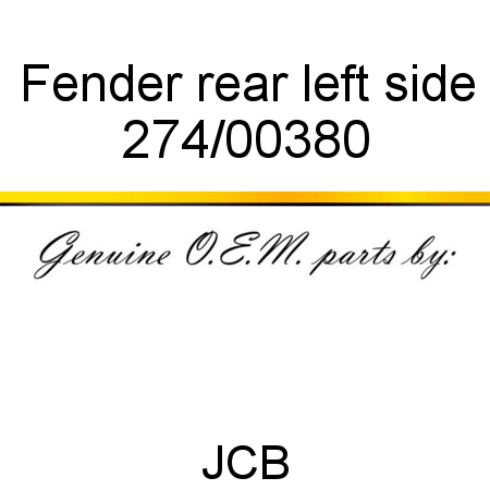 Fender, rear, left side 274/00380