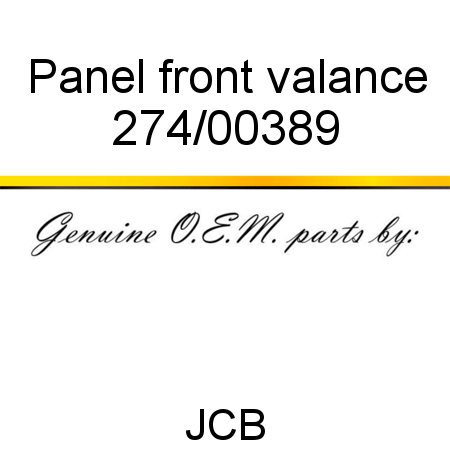 Panel, front valance 274/00389