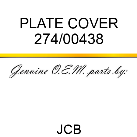 PLATE COVER 274/00438