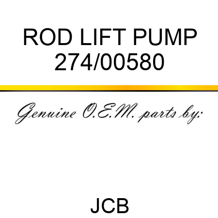 ROD LIFT PUMP 274/00580